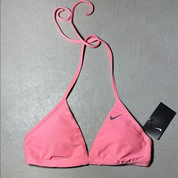 NWT MSRP $59 Nike Orange Pink Halter Bikini Top - Picture 1 of 4